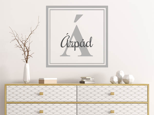 Wandtattoo Árpád als eckiges Monogramm