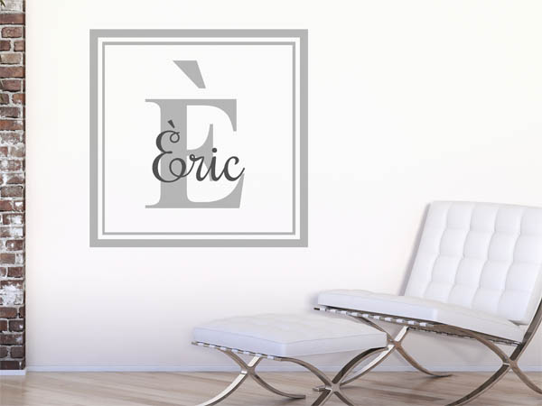 Wandtattoo Èric als eckiges Monogramm