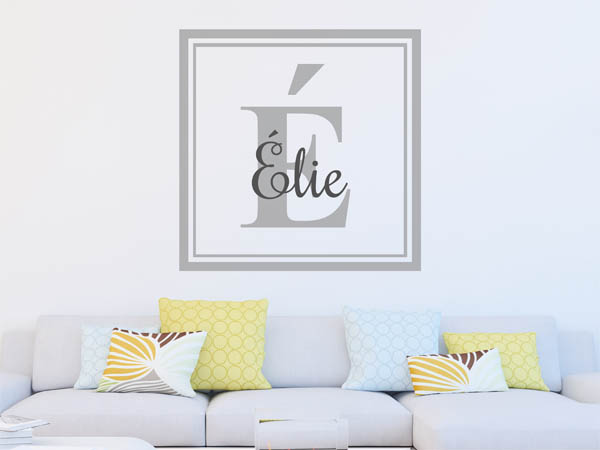 Wandtattoo Élie als eckiges Monogramm