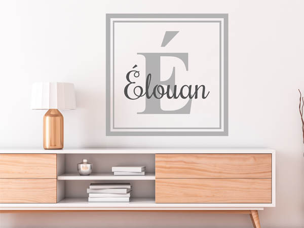 Wandtattoo Élouan als eckiges Monogramm