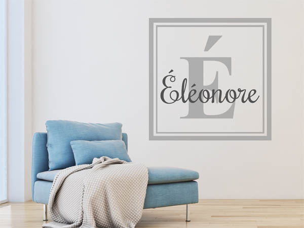 Wandtattoo Éléonore als eckiges Monogramm
