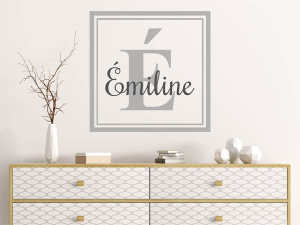 Wandtattoo Émiline als eckiges Monogramm