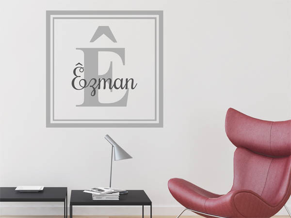 Wandtattoo Êzman als eckiges Monogramm