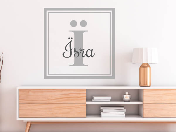Wandtattoo Ïsra als eckiges Monogramm