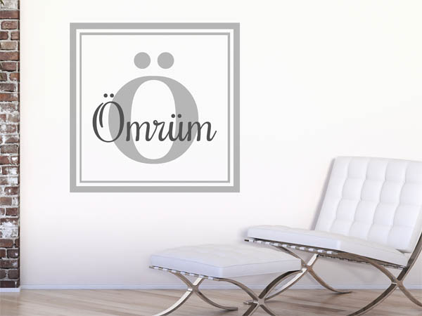Wandtattoo Ömrüm als eckiges Monogramm