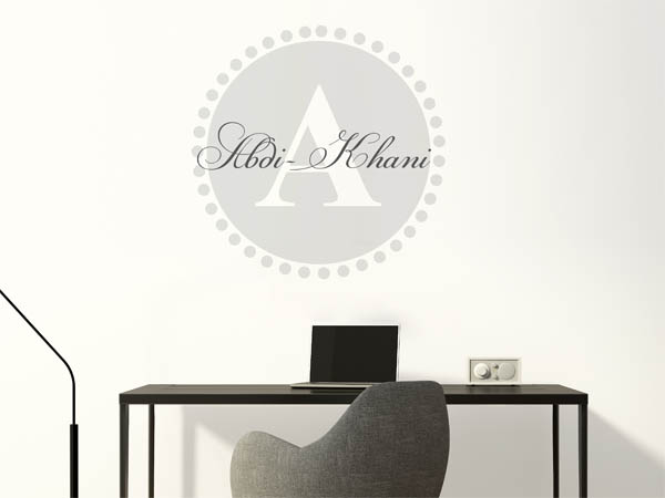 Wandtattoo Abdi-Khani als Monogramm rund