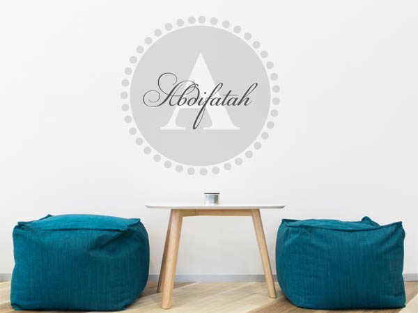 Wandtattoo Abdifatah als Monogramm rund