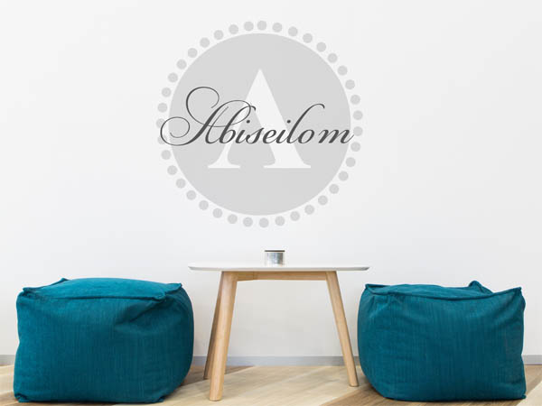 Wandtattoo Abiseilom als Monogramm rund