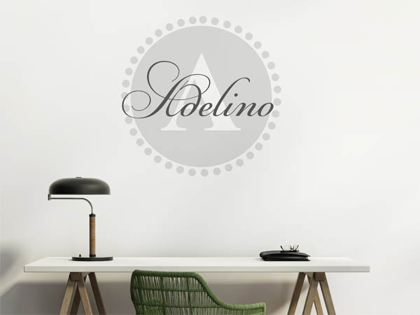 Wandtattoo Adelino als Monogramm rund