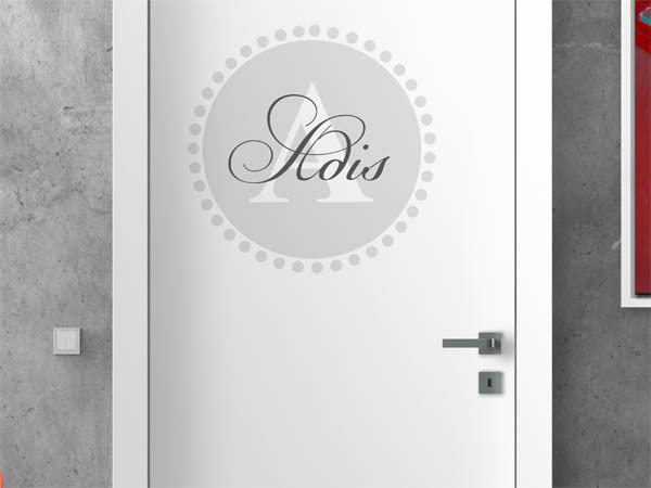 Wandtattoo Adis als Monogramm rund