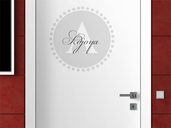 Wandtattoo Adjoya als Monogramm rund