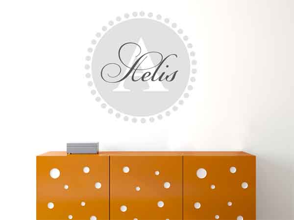 Wandtattoo Aelis als Monogramm rund