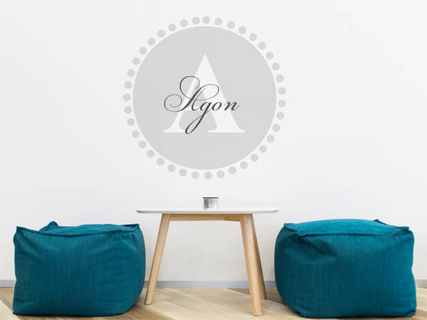 Wandtattoo Agon als Monogramm rund