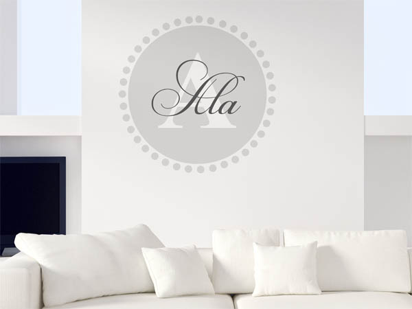 Wandtattoo Ala als Monogramm rund