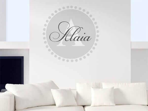 Wandtattoo Alaia als Monogramm rund