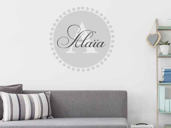 Wandtattoo Alaïa als Monogramm rund