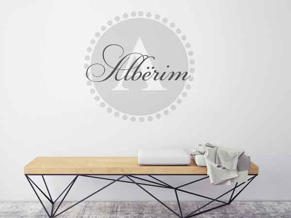 Wandtattoo Albërim als Monogramm rund