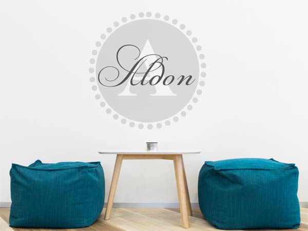 Wandtattoo Aldon als Monogramm rund