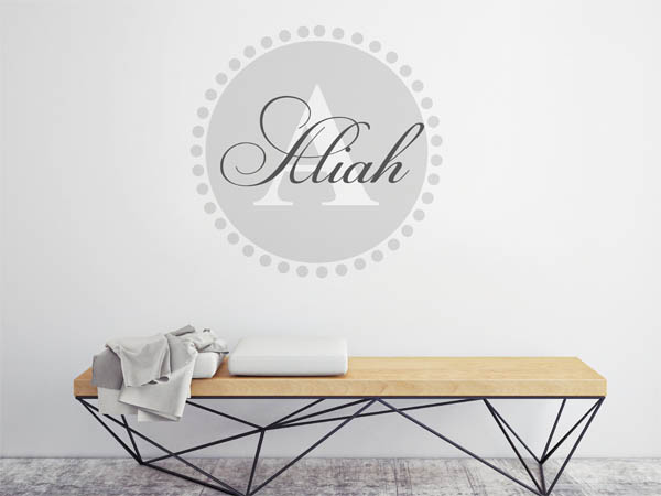 Wandtattoo Aliah als Monogramm rund