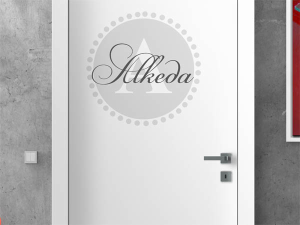 Wandtattoo Alkeda als Monogramm rund