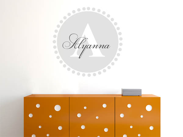 Wandtattoo Alyanna als Monogramm rund