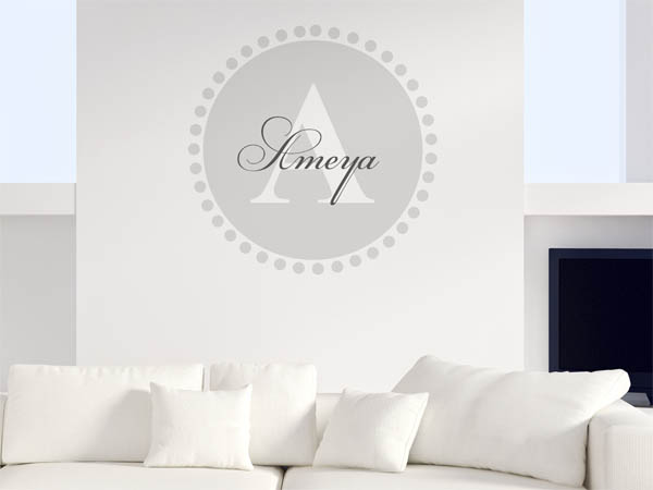 Wandtattoo Ameya als Monogramm rund