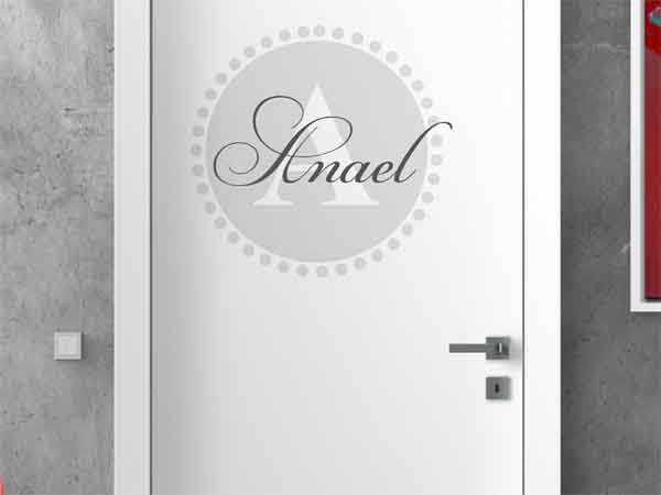 Wandtattoo Anael als Monogramm rund