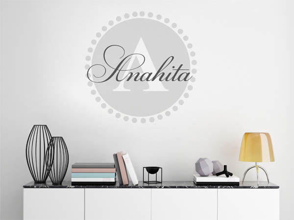 Wandtattoo Anahita als Monogramm rund