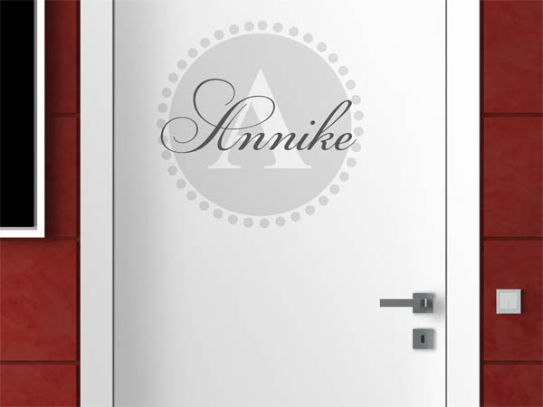 Wandtattoo Annike als Monogramm rund