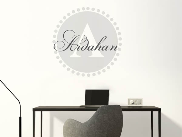 Wandtattoo Ardahan als Monogramm rund