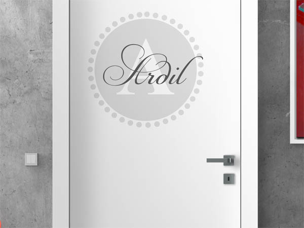 Wandtattoo Ardil als Monogramm rund