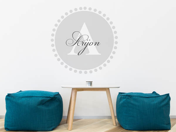 Wandtattoo Arijon als Monogramm rund