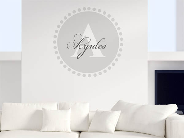 Wandtattoo Arjules als Monogramm rund