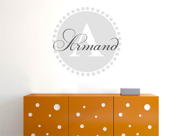 Wandtattoo Armand als Monogramm rund