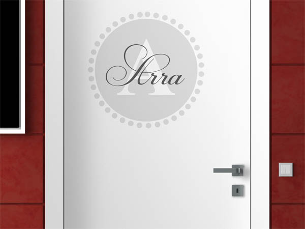 Wandtattoo Arra als Monogramm rund