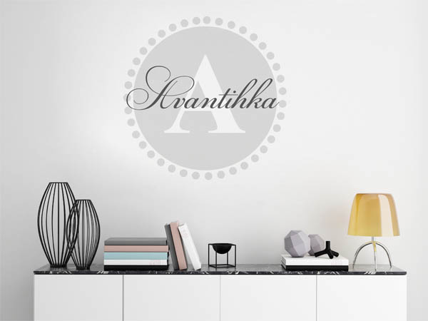 Wandtattoo Avantihka als Monogramm rund