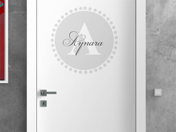 Wandtattoo Aynara als Monogramm rund