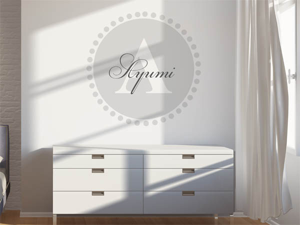Wandtattoo Ayumi als Monogramm rund