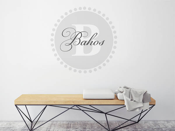 Wandtattoo Bahos als Monogramm rund