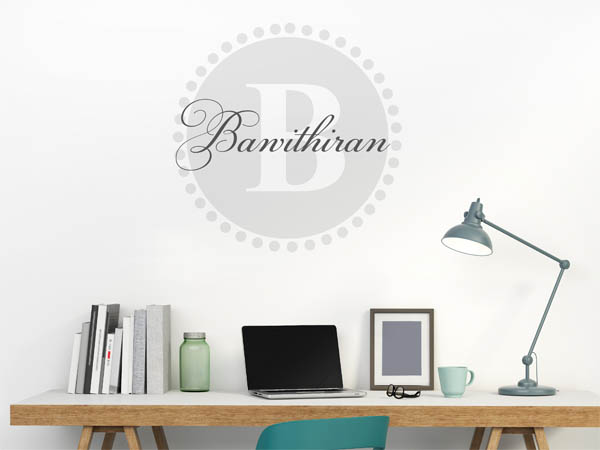 Wandtattoo Bawithiran als Monogramm rund