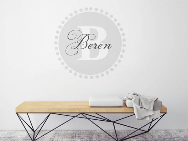 Wandtattoo Beren als Monogramm rund