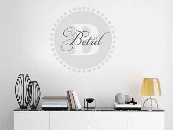 Wandtattoo Betül als Monogramm rund