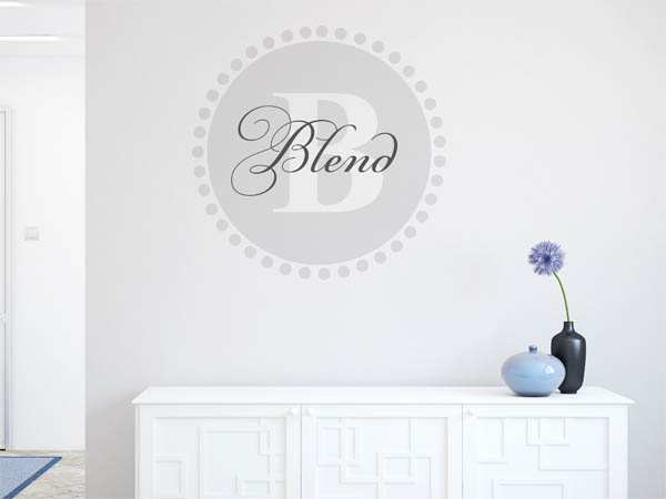Wandtattoo Blend als Monogramm rund
