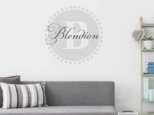 Wandtattoo Blendion als Monogramm rund