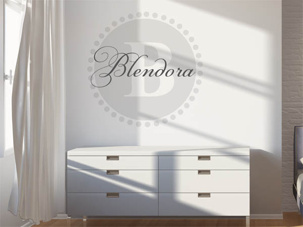 Wandtattoo Blendora als Monogramm rund