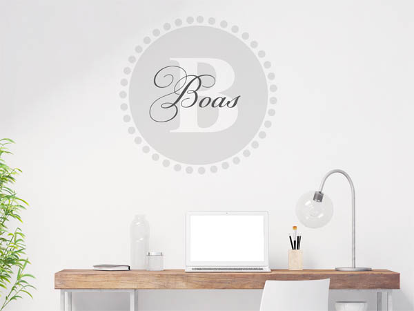 Wandtattoo Boas als Monogramm rund