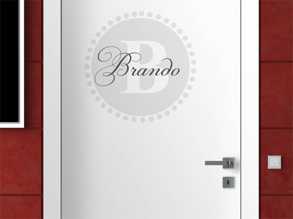 Wandtattoo Brando als Monogramm rund