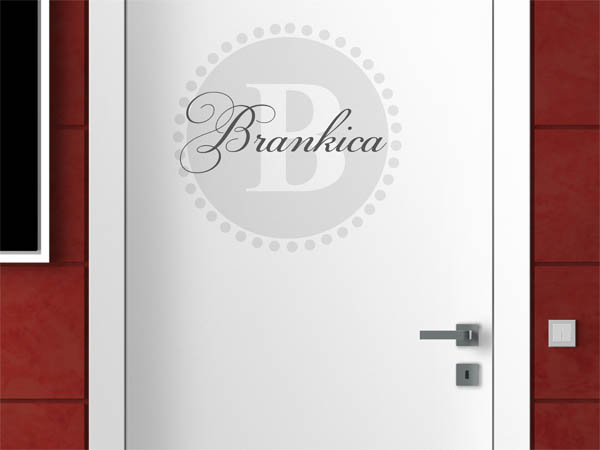Wandtattoo Brankica als Monogramm rund