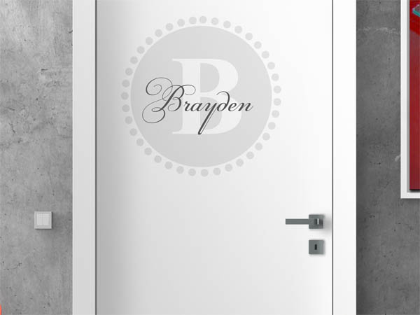 Wandtattoo Brayden als Monogramm rund