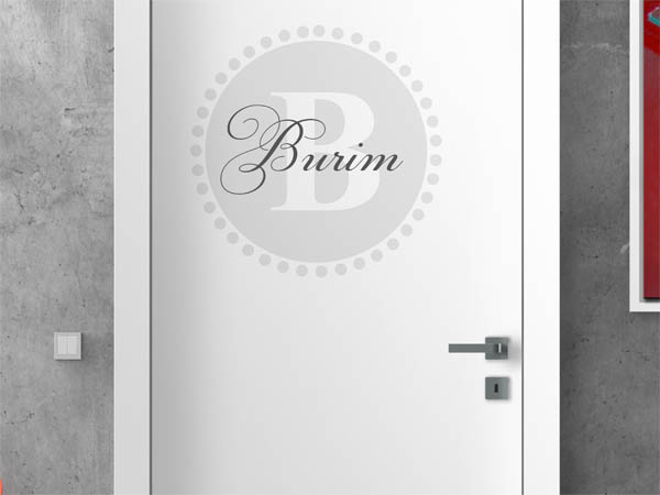 Wandtattoo Burim als Monogramm rund